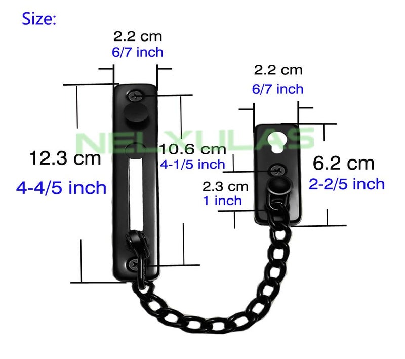 NELXULAS Security Door Chain 304 Stainless Steel Casting Door Surface-Mounted Lock Brushed Finish (C Style) - Image 3